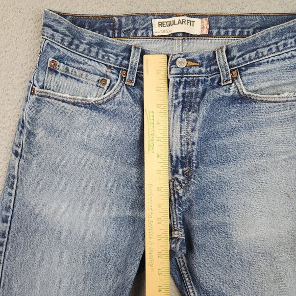 Levis Jeans Mens 34x30 Blue Denim Straight Leg 505 Mid Rise Classic American - Picture 8 of 15